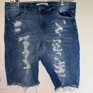 Almost Famous Light Blue Mid Rise Bermuda Jeans